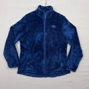 The North Face Womens Soft Fleece Jacket Pullover Blue Circular Design Size XL